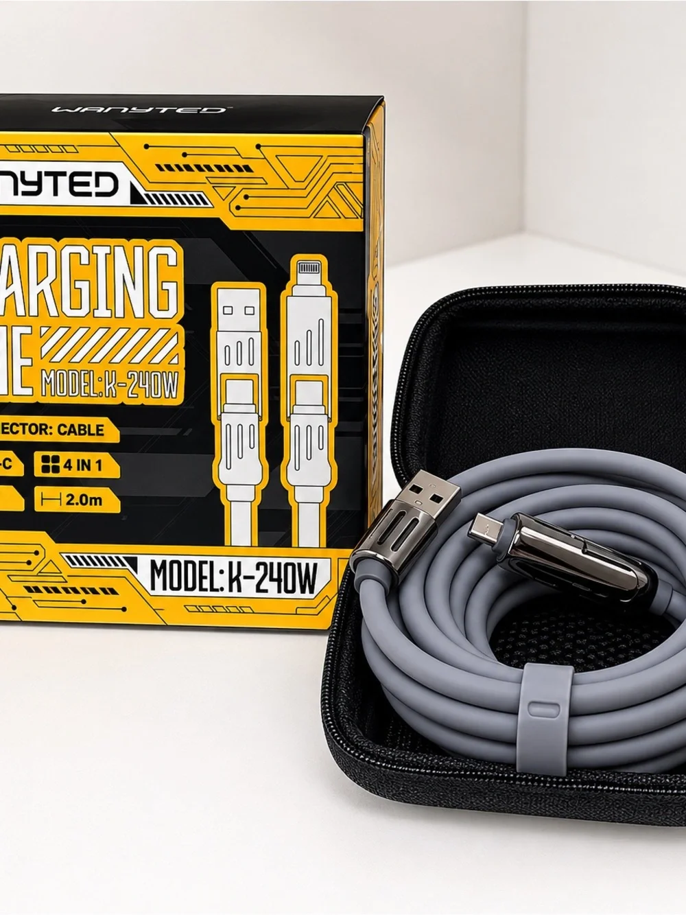 Wanted Yellow and Black Charging Line Cable Pack